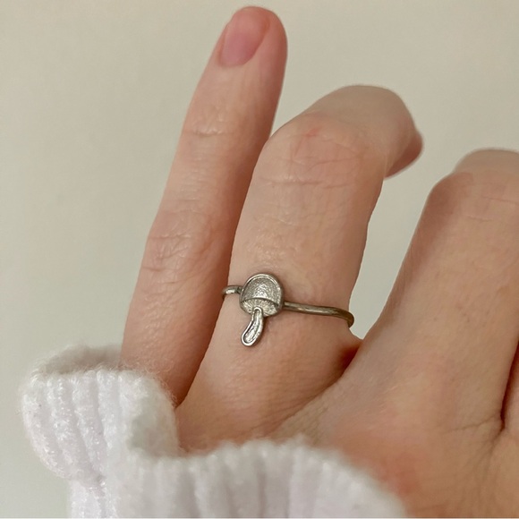 Mushroom Silver Wire Girls Ring Fashion Ring Rustic Cottagecore Woodsy Rustic - Picture 3 of 12